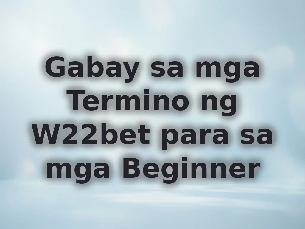 Gabay sa mga Termino ng W22bet